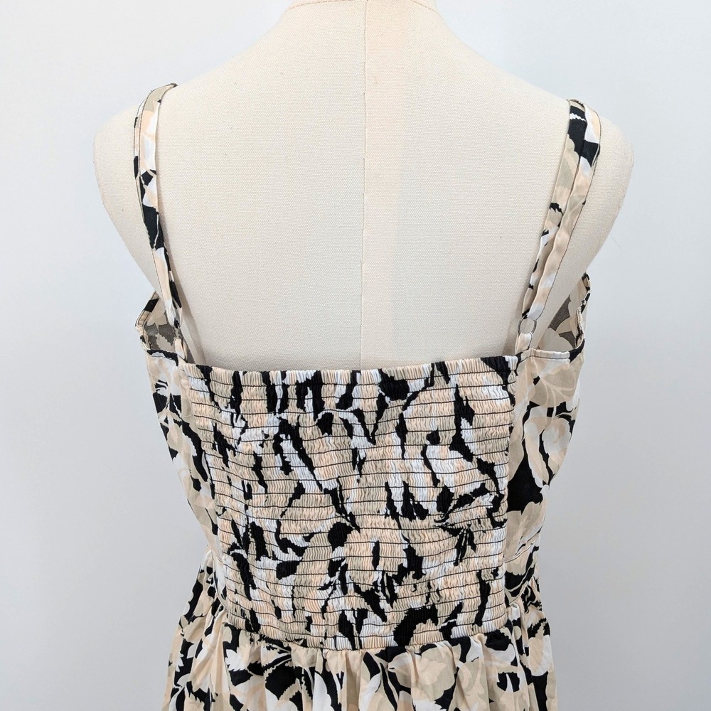 Cotton Floral Midi Dress Back Stretch Spaghetti Strap Romantic Summer Fit - Picture 8 of 9